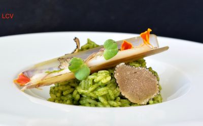 NAVAJAS, TRUFA Y ARROZ CON KALE