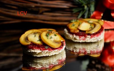 CANAPÉ DE REMOLACHA & CHAMPIÑÓN