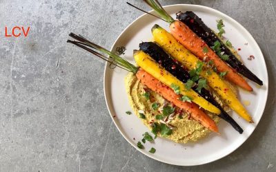 ZANAHORIAS CON HUMMUS DE PIPAS